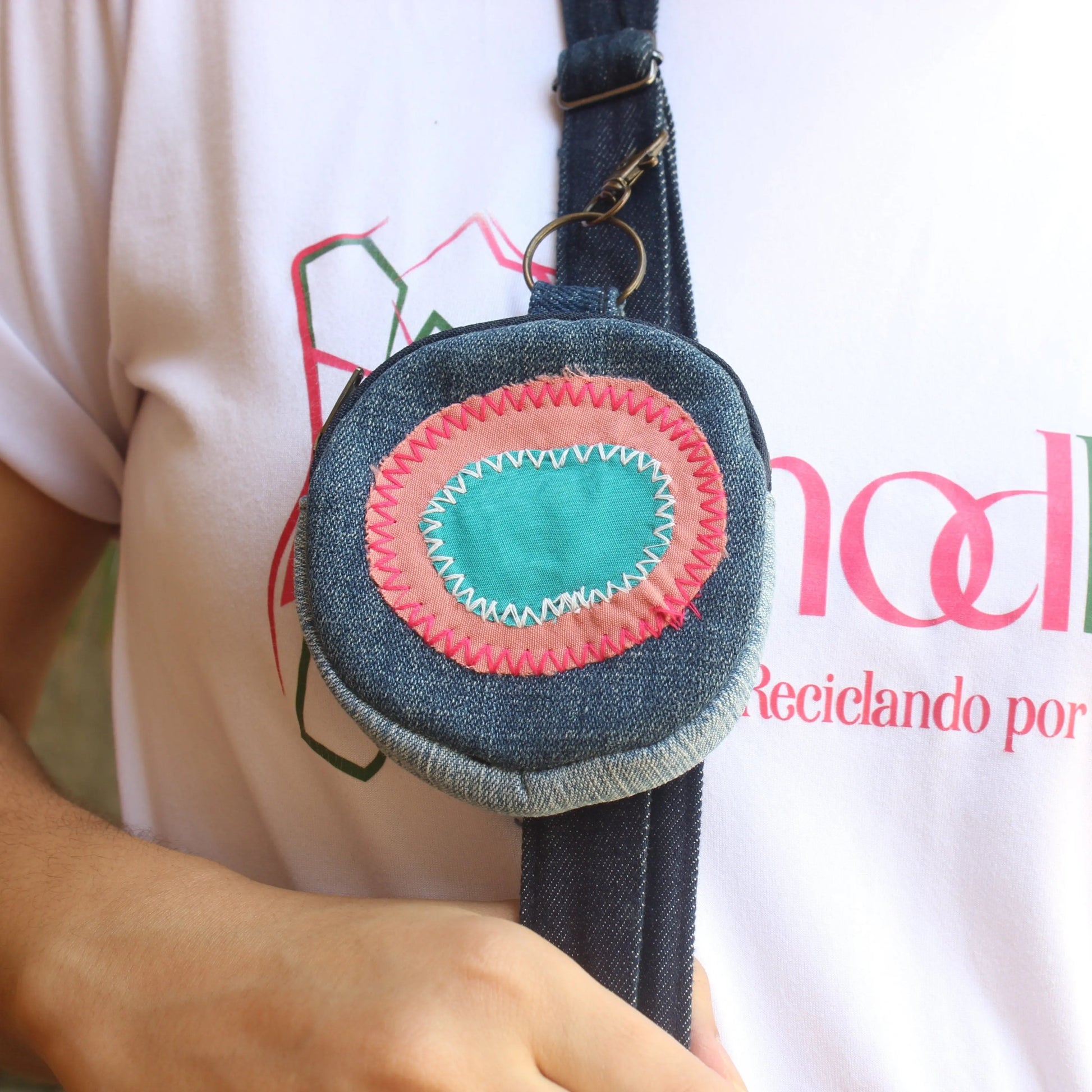 Mini Monedero / Llavero – Edición Denim Reciclado - Modeco RD