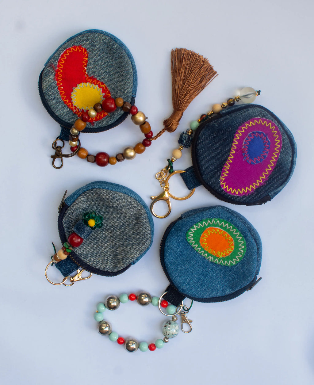 Mini Monedero / Llavero – Edición Denim Reciclado - Modeco RD