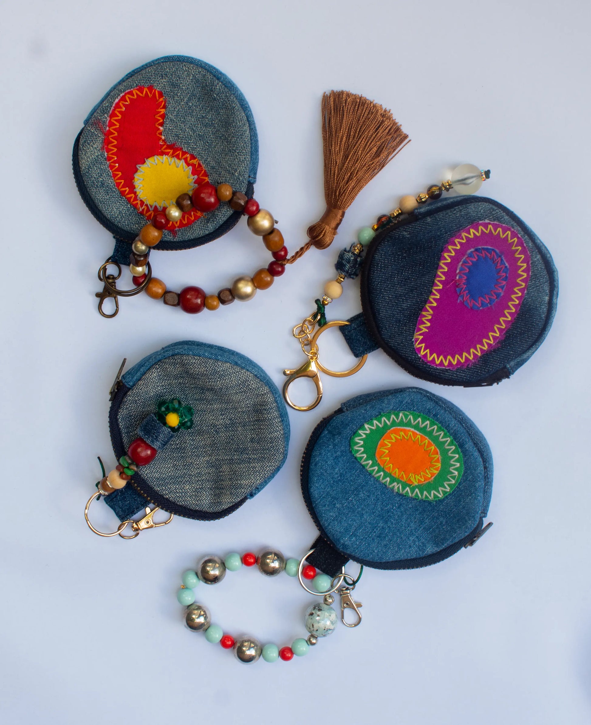 Mini Monedero / Llavero – Edición Denim Reciclado - Modeco RD