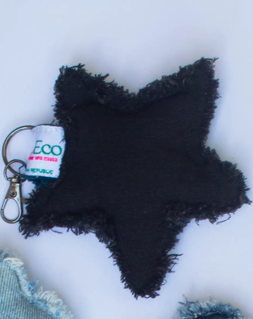 Llavero Eco Star Heart - Jeans Reciclado - Modeco RD